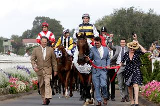 Last season's headline act Vin de Dance (NZ) winning the $1 million Group One New Zealand Derby.